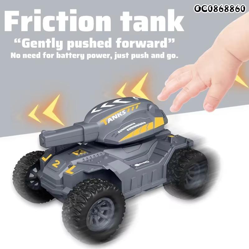 Newest Design Cool Plastic Inertia Vehicle Friction Car Mini Tank Toy for Boys