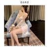 Man Wants To Suspender Nightgown Women's Summer Ice Silk Sexy Gathering Pajamas Lace Hot Temptation Pure Desire Underwear Thin Suit