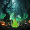 1:1 Witch Broom Halloween Green Led Witch Broom Decor Lighted Spooky Supplies Decorations For Door Porch Haunted House Yard