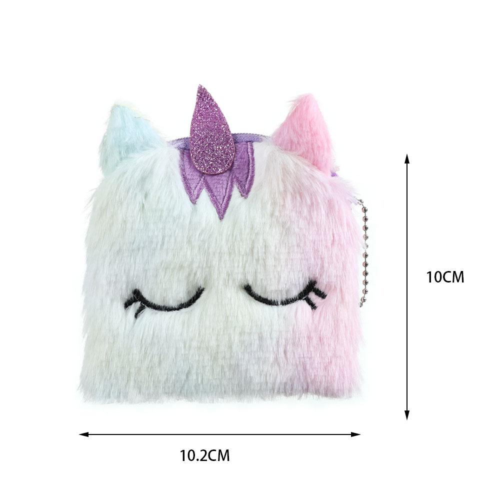 Unicorn Plush Zero Wallet Square Cartoon Children's Toy Small Wallet Girl Change Coin Bag
