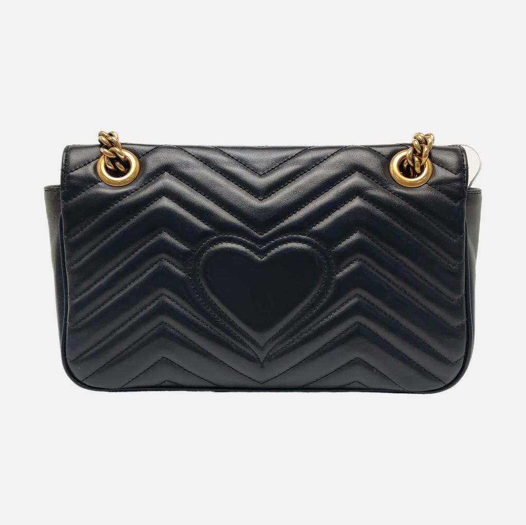 [Pre-Owned] Gucci GG Marmont Small Matelassé Shoulder Bag 'Black' - Very Good #10ZWCHP
