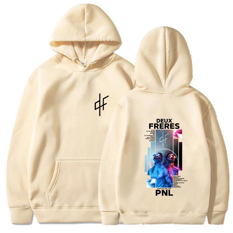FRERES Hoodies Men Fashion DEUX Printed Long Sleeve Sweatshirts Women Casual Rapper Singer Streetwear Hoody Pullovers Sudaderas