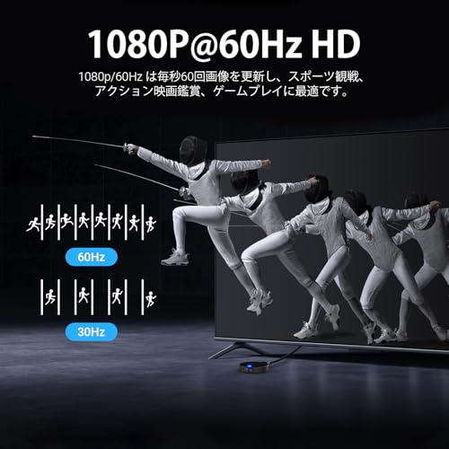 Wireless HDMI Transmitter and Receiver Set, HDMI Wireless [Japan Technical Approval Certified] Compact Transmitter and Receiver, 30m Stable Wireless T