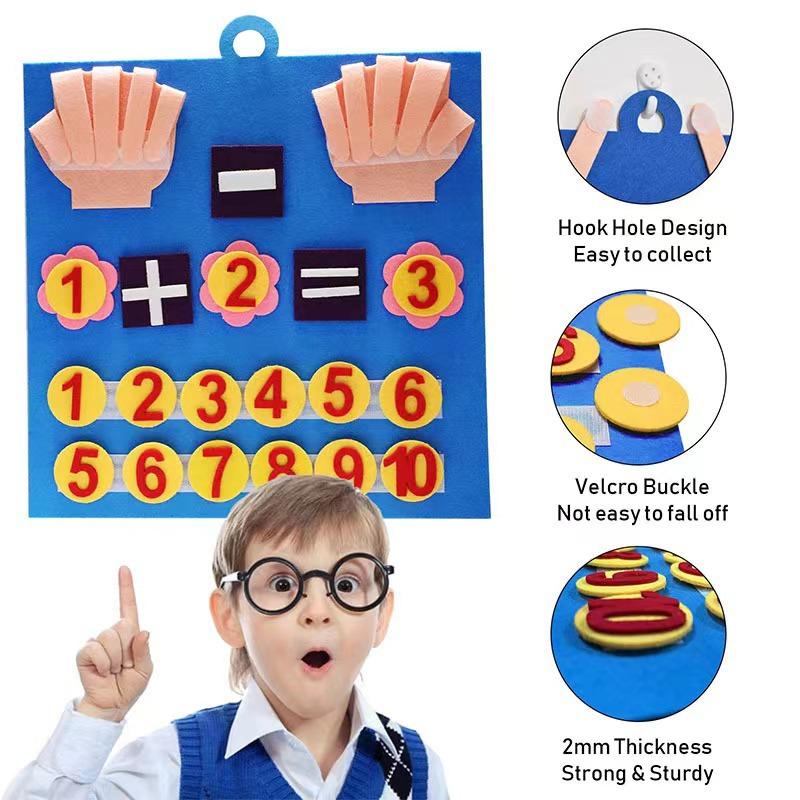 Jucărie matematică cu degete din pâslă pentru copii mici Jucării Montessori Copii Numărare Joc de învățare pentru educație timpurie Pentru copii Inteligență TMZ