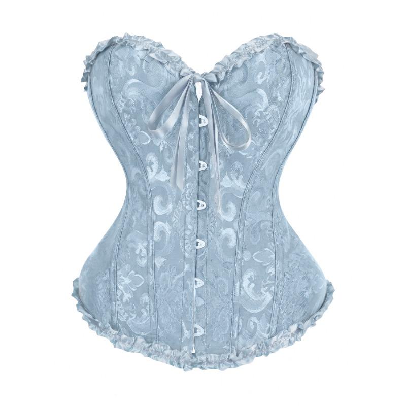 Women Strapless Lace Bridal Corset Waist Cincher Shapewear Bustier