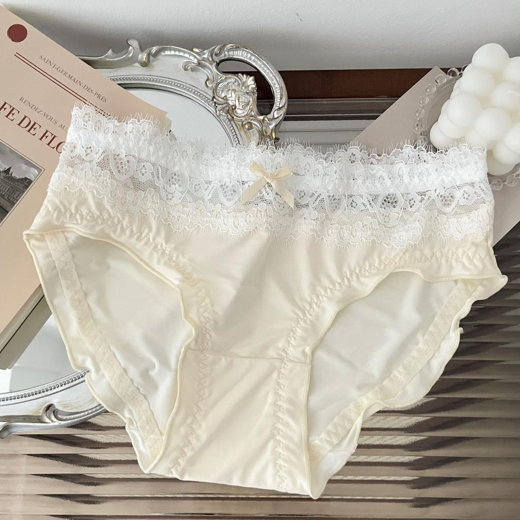 Λεπτά αναπνεύσιμα εσώρουχα Ice μεταξωτά εσώρουχα χωρίς ραφή Γυναικεία σλιπ στη μέση με σέξι δαντελένια γυναικεία εσώρουχα μπικίνι