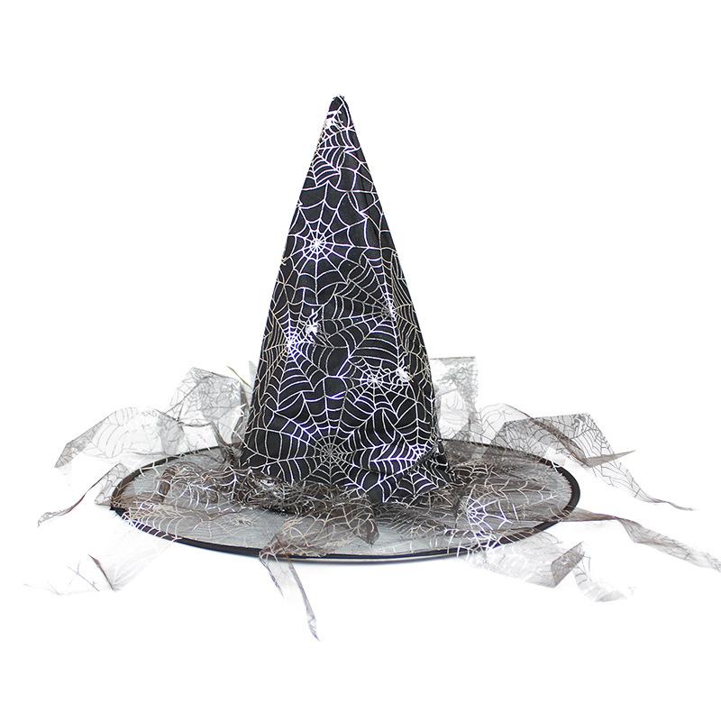 

1 Pcs Fashion Lace Cosplay Party Unisex Personality Witch Hat Casual Christmas Present Halloween Hat Adult Cap L