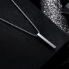 Trendy Stainless Steel Bar Necklace - Unisex Hip Hop Luxury Design, Lightweight Long Strip Titanium Sweater Chain Accessory