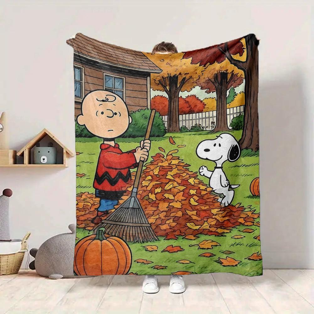 1Pc Halloween Snoopy Treats Night Blanket Soft And Comfortable Casual Warm Camping Travel Christmas Halloween Gift M917103