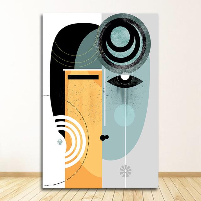 Retro Classic Wall Art Canvas Black Lines Wall Pictures for Living Room Bedroom Unique Poster Home Deco Abstract Canvas Painting No Frame