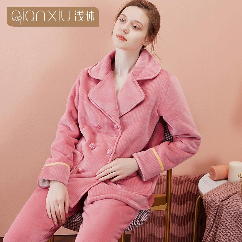 [Verschiedene Stile] Kompound-Imitations-Lammwoll-Pyjama Winter Samt Verdickt Pelz Integrierte Loungewear Hellrot