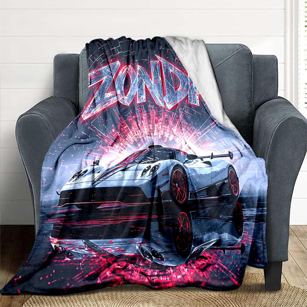 1pc Pagani Zonda, Luxury Sports Car Blanket Soft All Season Throw with Vibrant Design, Perfect for Home, Travel, and Gifts, Ideal for Naps and Camping