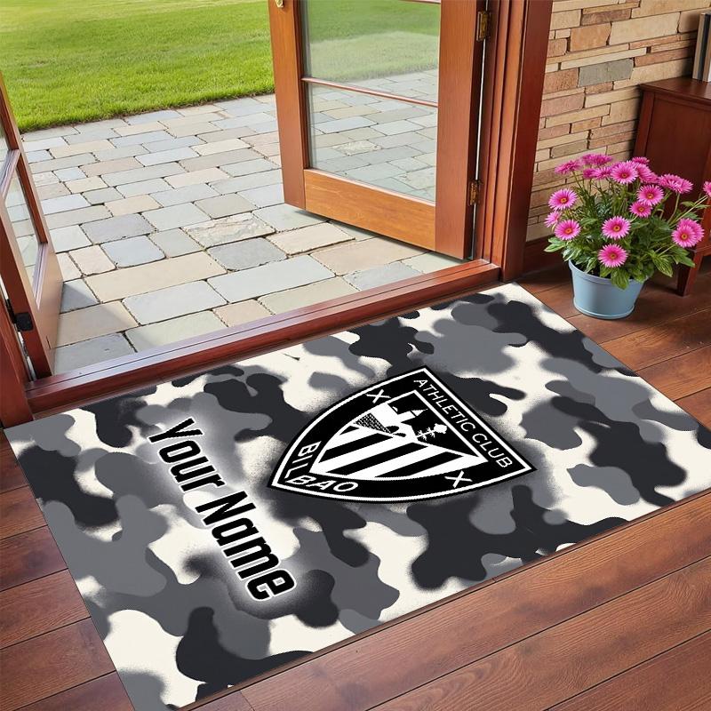 Crystal Velvet Rug Custom Name Text, Soft Non Slip Floor Mat Home DecorAthletic Bilbao FC