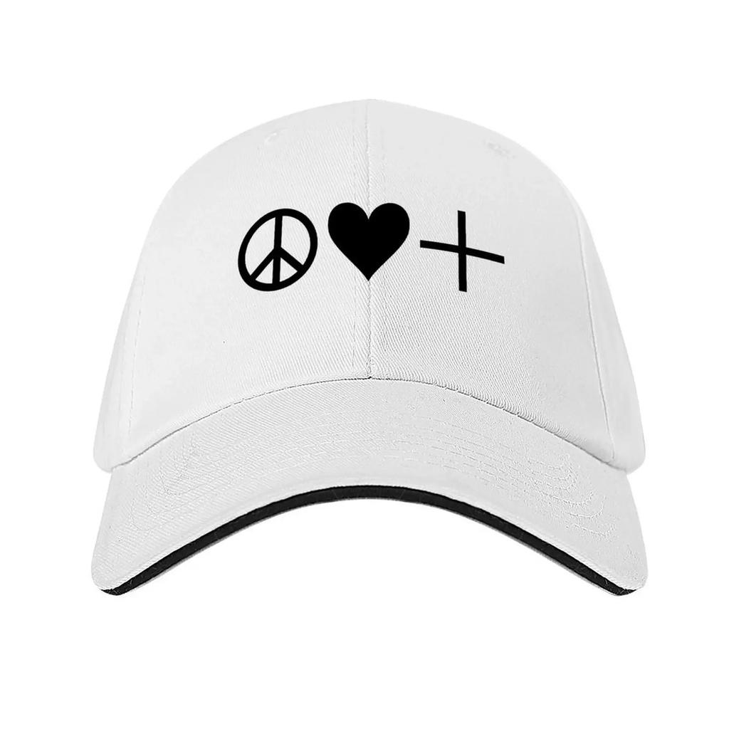 peace love positivity Baseball Cap Rugby Bobble Hat Big Size Hat Golf Wear Male Women's