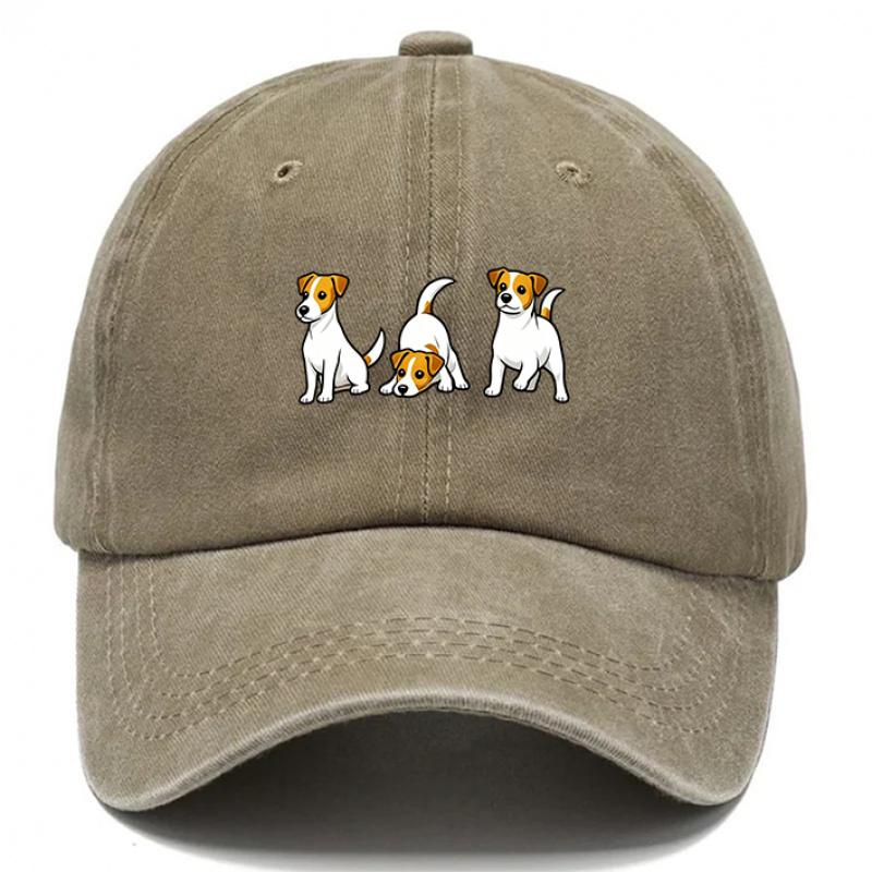 Ein Hut mit drei Hunden, geeignet für Damen und Herren, einschließlich Baseball- und Trucker-Stilen. Diese atmungsaktiven Kappen sind verstell