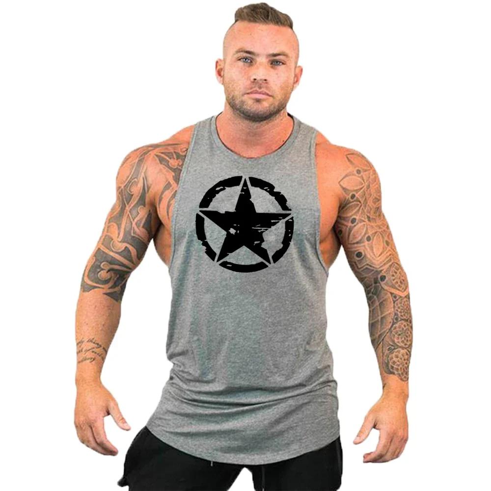 Letní top s kulatým výstřihem a 3D potiskem, módní, ležérní, na cvičení a fitness, bez rukávů, pánská trička