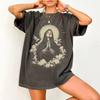 T-shirt imprimé motif Vierge Marie T-shirt femme T-shirt homme et femme Coton Été Décontracté Mode T-shirt