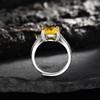 Charm Rings with Citrine Zircon Gemstone Jewelry 925 Silver Accessories for Women Wedding Party Engagement Bridal Gift