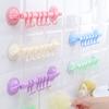1PC Suction Cup Style 6 Hooks Adjustable Plastic Towel Rack Hanging Holders Lock Type Bathroom Kitchen Hook Suspension Organizer
