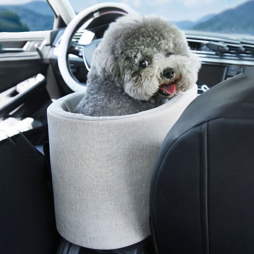 Cute Puppy Car Seat Large Capacity Comfortable Pet Central Control Car Seat Soft with Safety Leash Pet Booster Seat