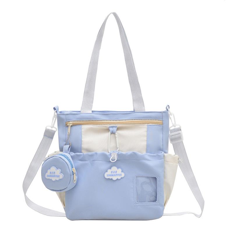 

Highend retro largecapacity shoulder bag women s new casual and versatile commuter bucket bag trend синій