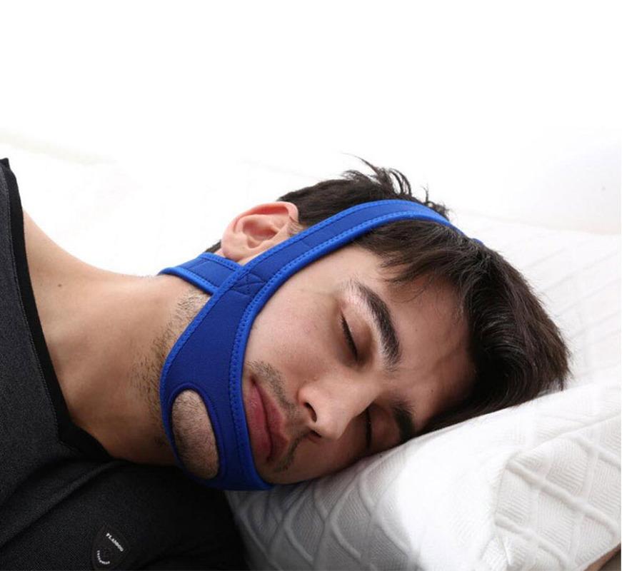 Adjustable Neoprene Anti Snoring Strap Chin Support Sleep Aid Comfortable Nighttime Snoring Relief Mouth Guard