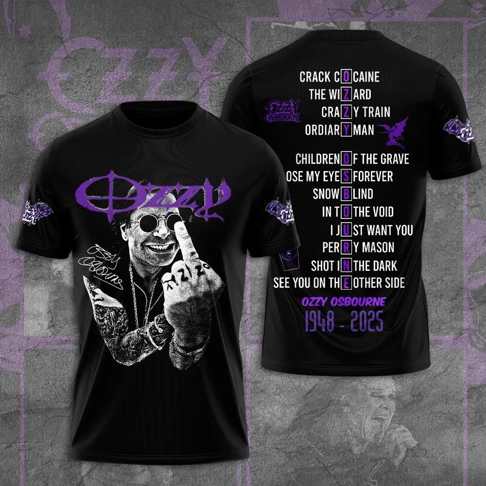 ETST46 Heren T-shirts Vintage Ozzy Osbourne Rock Band 3D Print T-shirt Heren Dames Mode Grote maat Tops T-shirts Zomer Kinderkleding 2XL