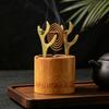 Bamboo Incense Burner Metal Coil Incense Holder with Ash Catcher for Home Office Yoga Meditation