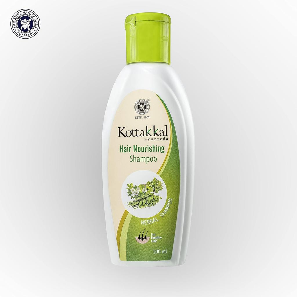 Kottakkal Ayurveda Kräuter-Haarshampoo Natürlich für Starkes Glänzendes Haar, 100 ml Packung mit 2 Stück, Tiefenreinigung, Pflegend