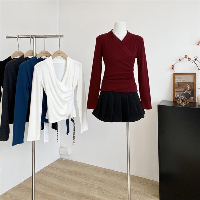 

2024 Autumn Korean Slim Fit Long Sleeve T-Shirt for Women One Size