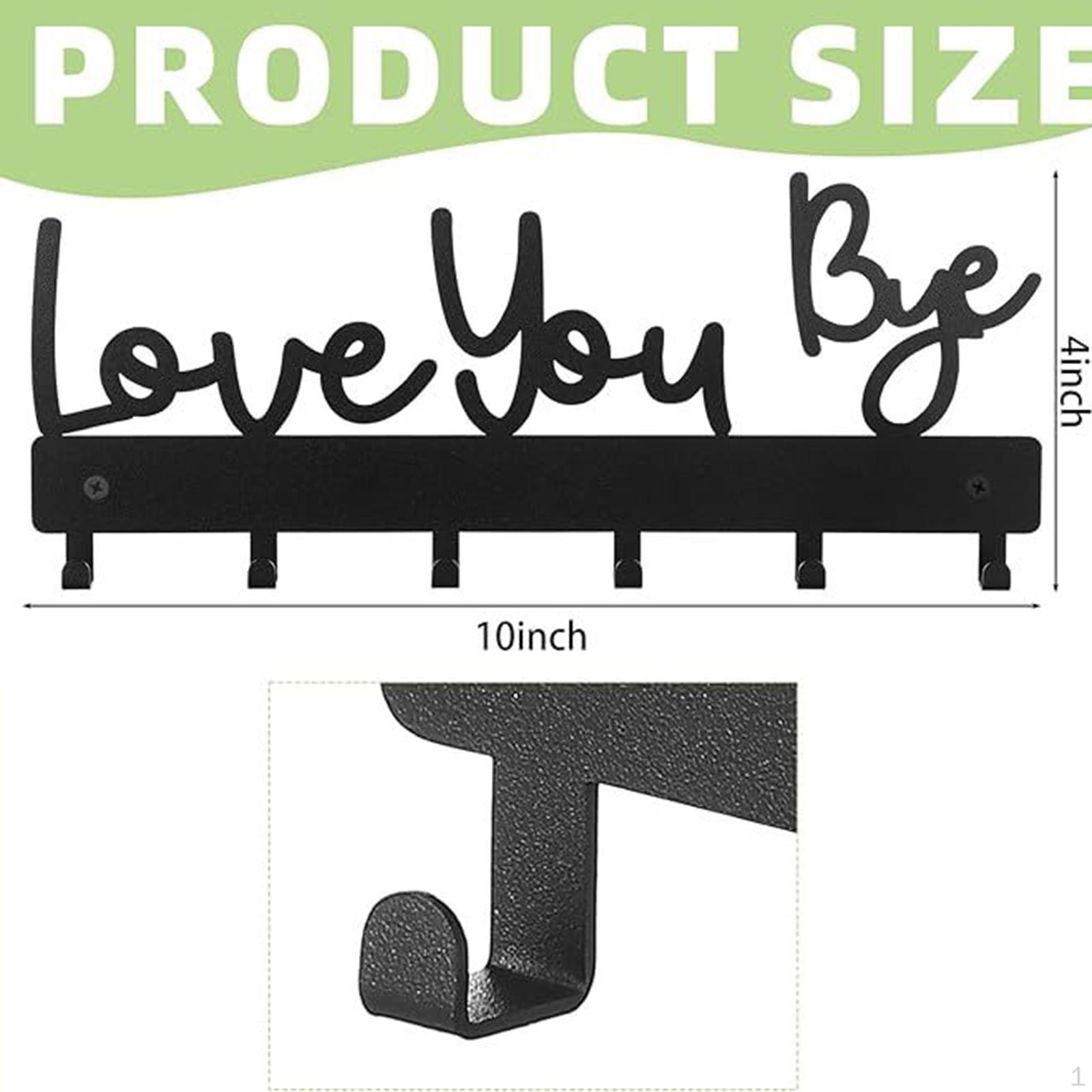 

Key Holder for Wall Black Installation Wrought Iron Organizer Rack Hallway Kitchen Mudroom Style A