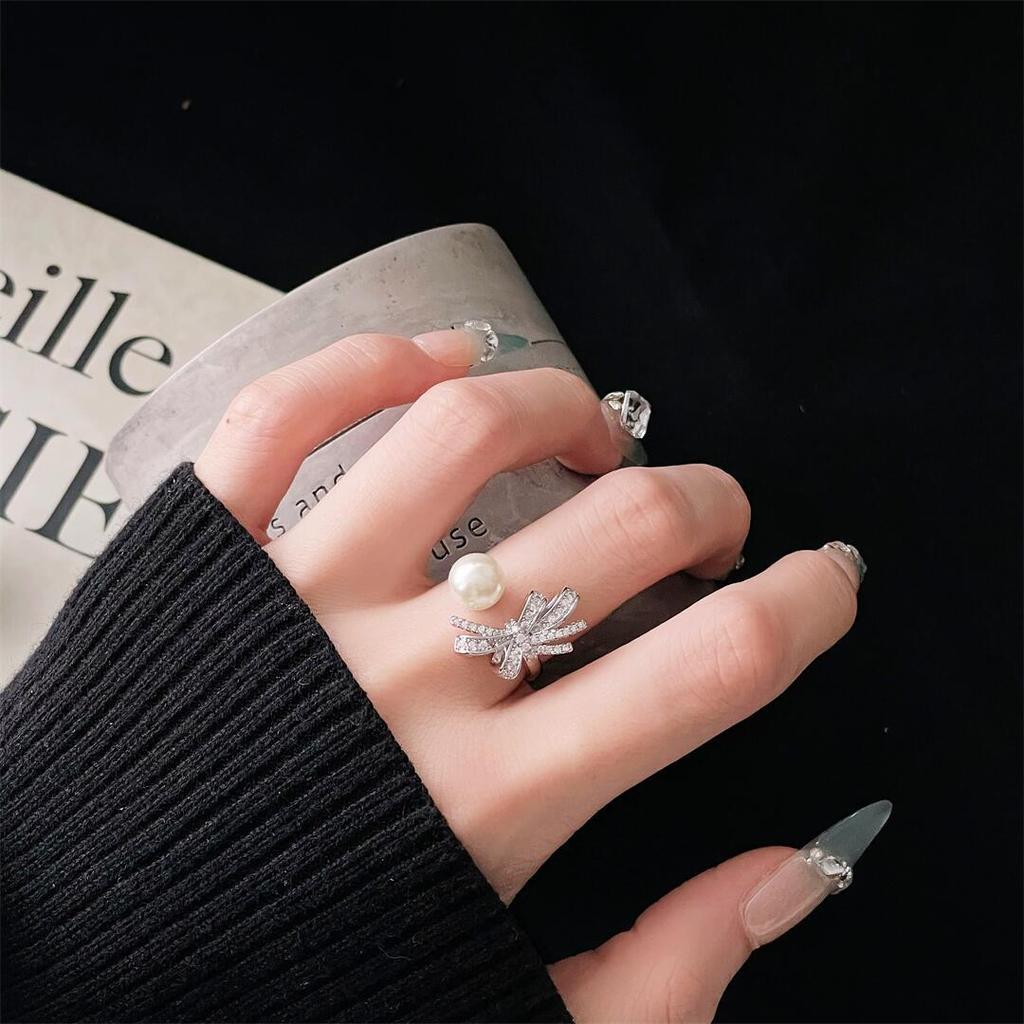 French Elegant Personality Fashion Multi-Level Niche Design Open Ring High-End Luxury Retro Ring