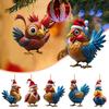 Cartoon Christmas Playful Hat Chicken Vehicle Decoration Unique Festive Home Decor Piece