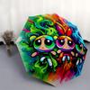 1pc Powerpuff Girls Automatic Opening Folding Umbrella - 8 Bone Iron Frame, Portable Design, Outdoor, Ideal Gift for Fans, Travelers, Daily Use.K