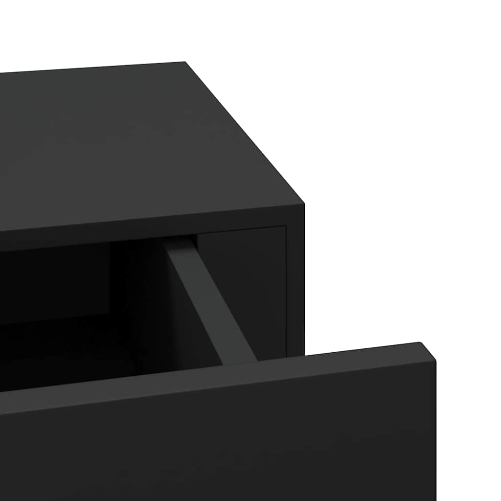 Wall Mounted Drawers Shelves 2 Pcs Black 60 X 23.5 X 10 Cm MDF