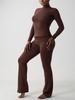 Cross-border Cotton-Modal Nude Yoga Suit: High-Waist Long Sleeve Fitness & Casual Sportswear Set