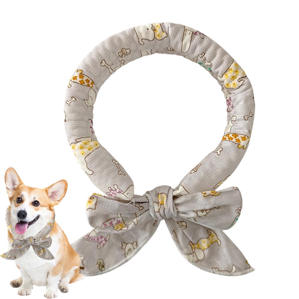 

Dog Cooling Bandanas Cat Ice Chill Out Collar Breathable Dog Chill Out Scarf Cooler For Camping Hunting Hiking Training сірий колір