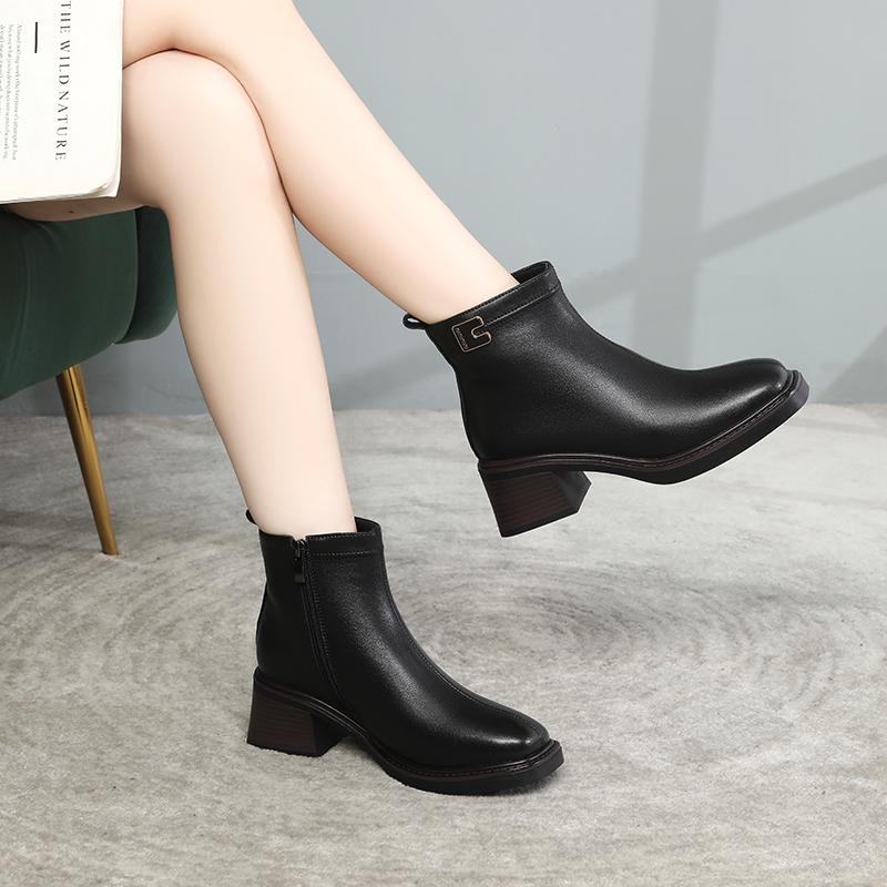 Fashion AIYUQI Women Dress Boots Winter 2025 New Genuine Leather Women Ankle Boots Natural Wool Warm Winter Shoes Boots Ladies
