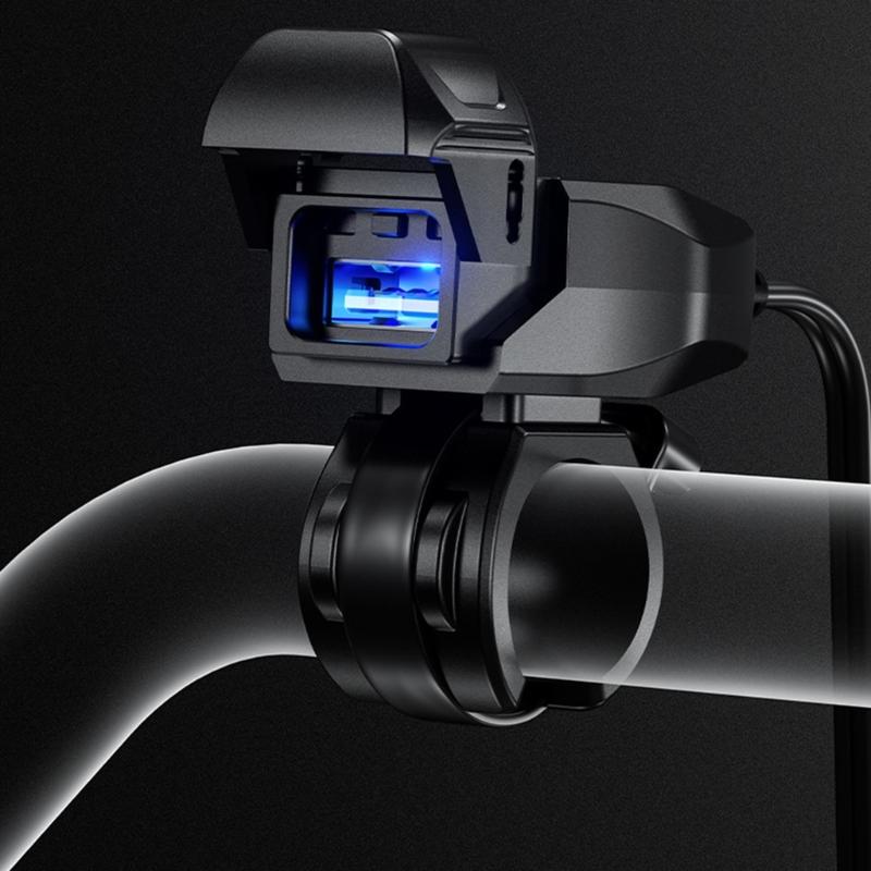 Universal Motorcycle Handlebar Phone Chargers Waterproof Design 18W USB Fast Charging for Smartphones
