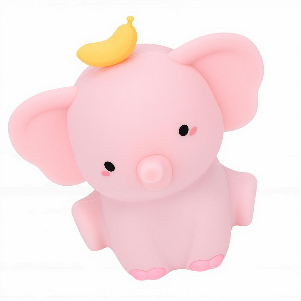 Silicone Light USB Rechargeable Tap Control Adorable Elephant Silicone Night Light for Bedside