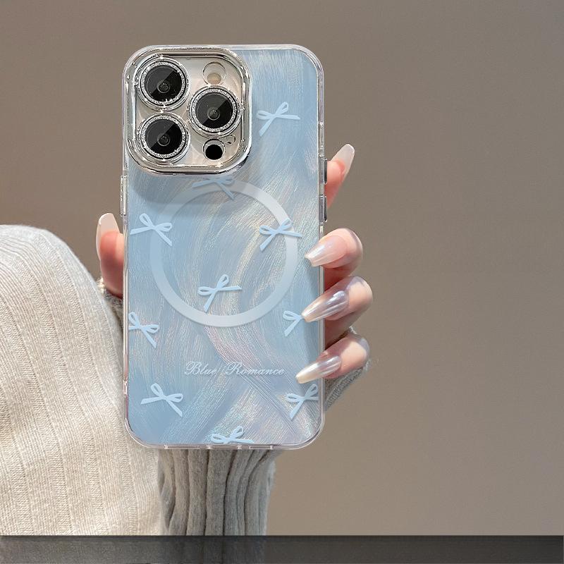 The Bow Tie Magnetic Stand Is Suitable for Apple 15PRO Phone Cases, 14/13, 12, Light Luxury, and 11, Anti-drop