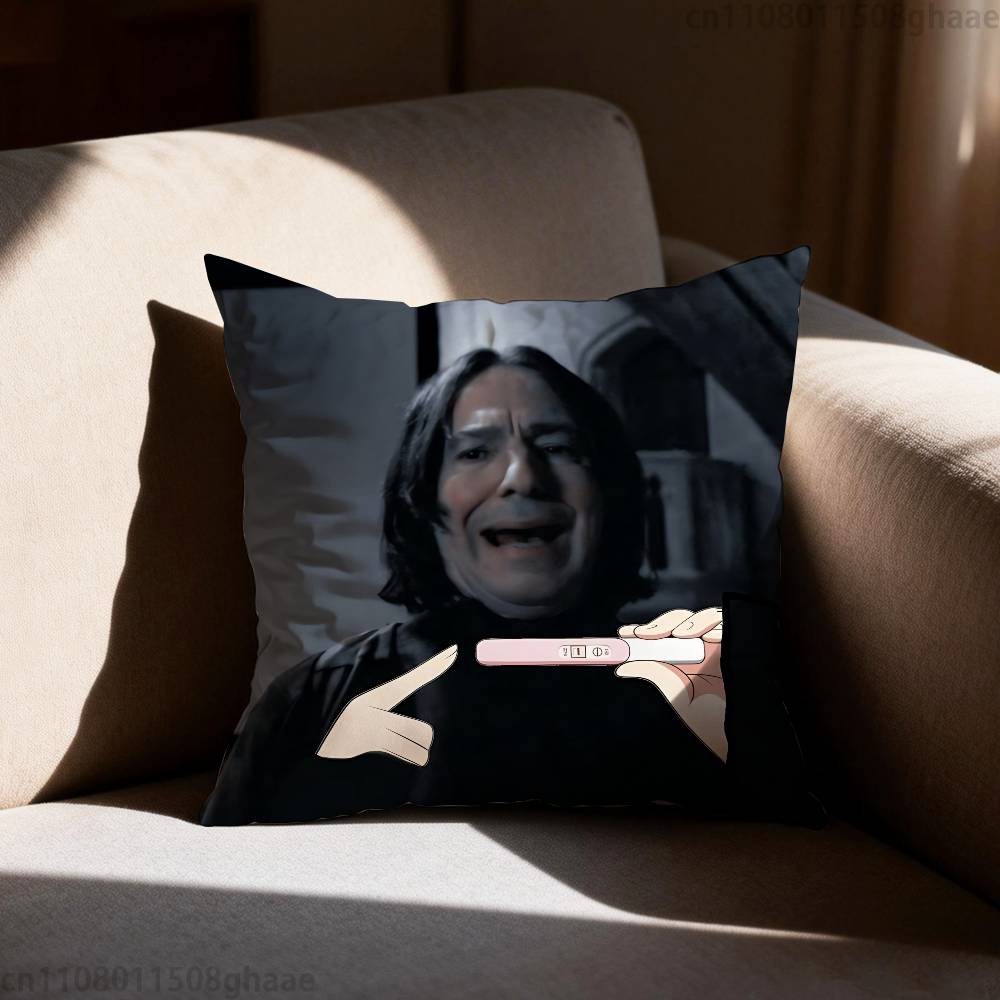 Смешная наволочка Алана Рикмана Квадратная Двусторонняя печать Короткий плюш Подушка-чехол для дивана Спальня Прикроватная подушка 12x12Inch