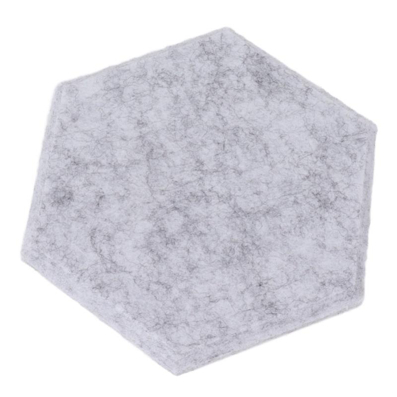 12PCS Hexagon Acoustic Panels High Density Sound Absorbing Panels Sound Proof Beveled Edge Wall Panels 14x12x7cm Silver Gray