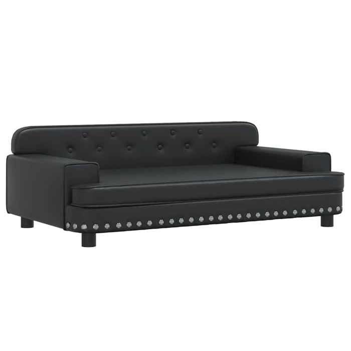 VidaXL Dog Bed, Pet Sofa with Wooden Frame, Basket for Puppies Indoor House, Black 171876