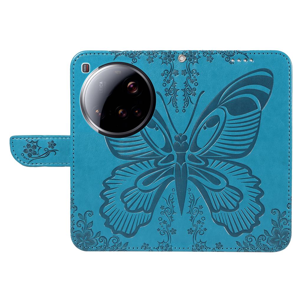 Dla Xiaomi 15 Ultra Etui Wzór Motyla Skóra PU Folio Klapka Pokrowiec na Telefon