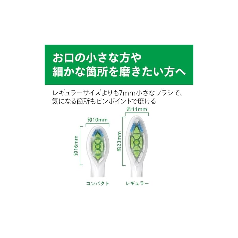 Philips Sonicare White Plus Compact-Mini Replacement Brushes (8 Pieces), Genuine, WC HX6078/67, White