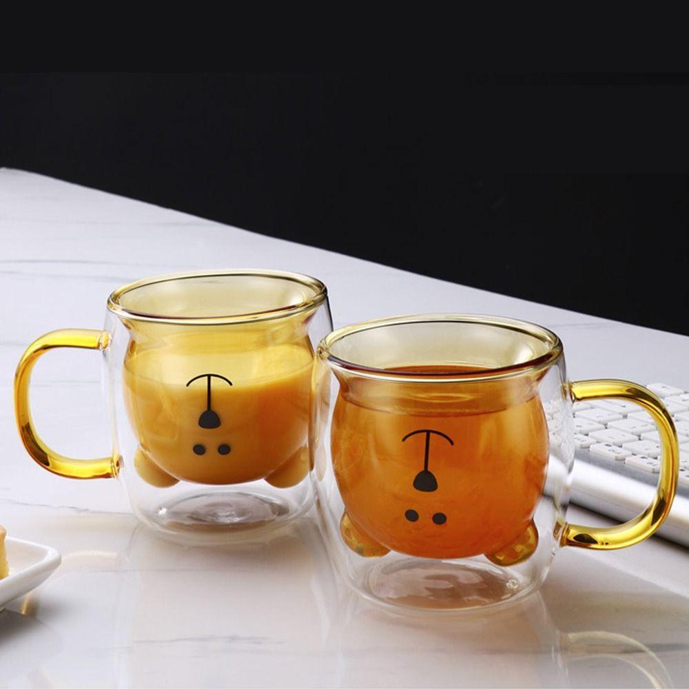 250ml Glasbecher Transparenter Bär Tee Kaffeebecher Persönliche Niedliche Bärenbecher Trinkgeschirr