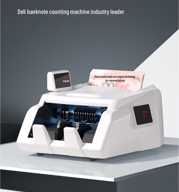 Deli 3909S Portable Dual-Screen Money Counter & Counterfeit Detector