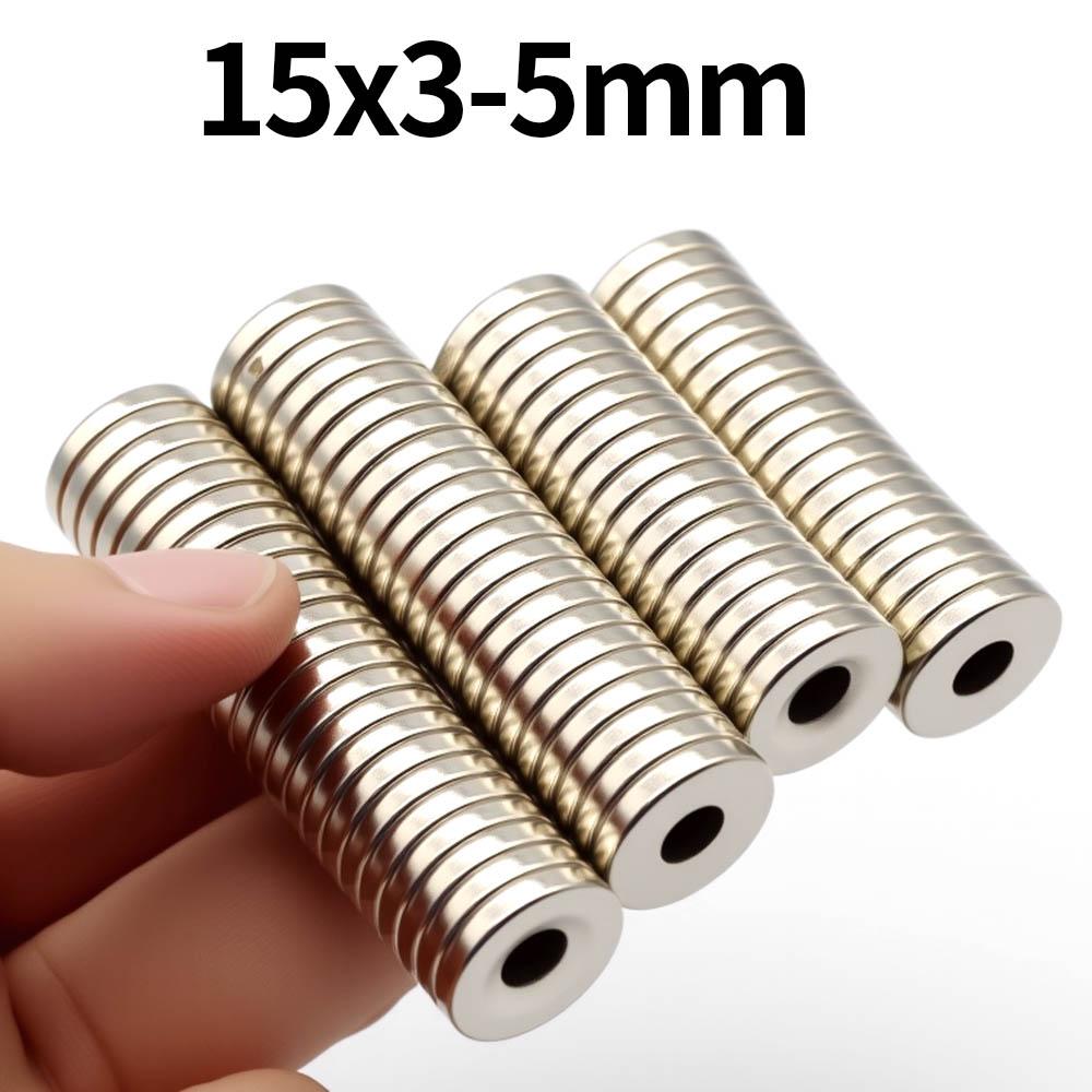 15x3-5mm Magnete Super Forte al Neodimio N35 NdfeB Magneti Permanenti Rotondi Con Fori Magneti Potenti Magnete per Frigorifero