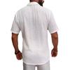 Summer New Casual Men's Short-sleeved Fashion Hollow Solid Color Jacquard Cardigan Tops for Men